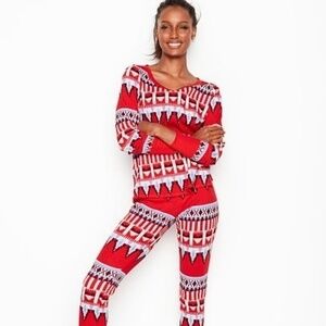 Victorias Secret Valentines Pajamas Small Thermal 2pcs
